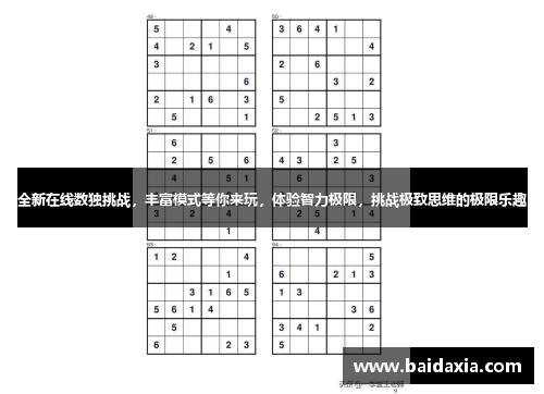 全新在线数独挑战,丰富模式等你来玩,体验智力极限,挑战极致思维的极限乐趣